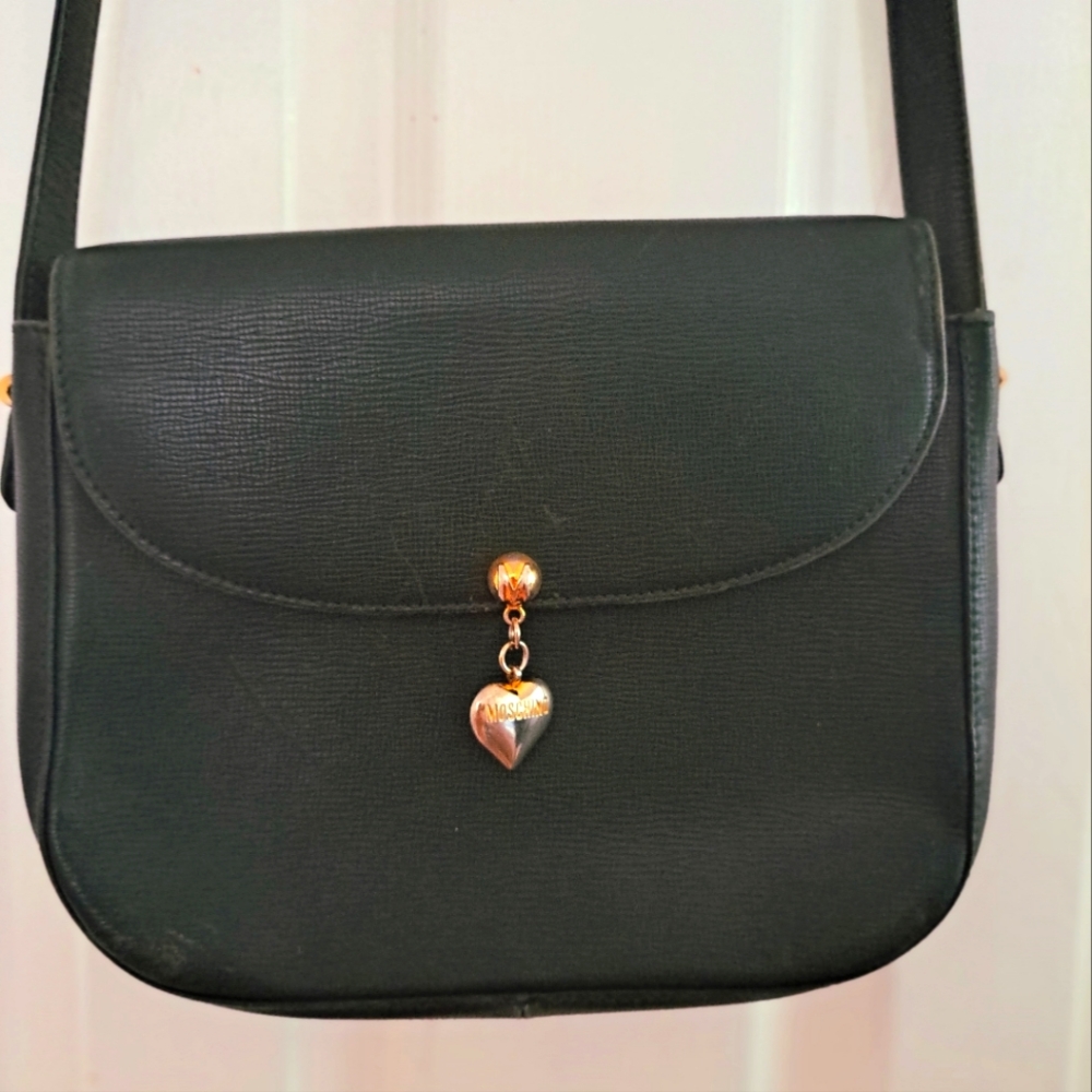 Dark Green Moschino Heart Crossbody Bag ❤️